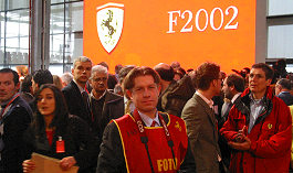Abi at the Launch of the F2002 Formula 1 in Maranello